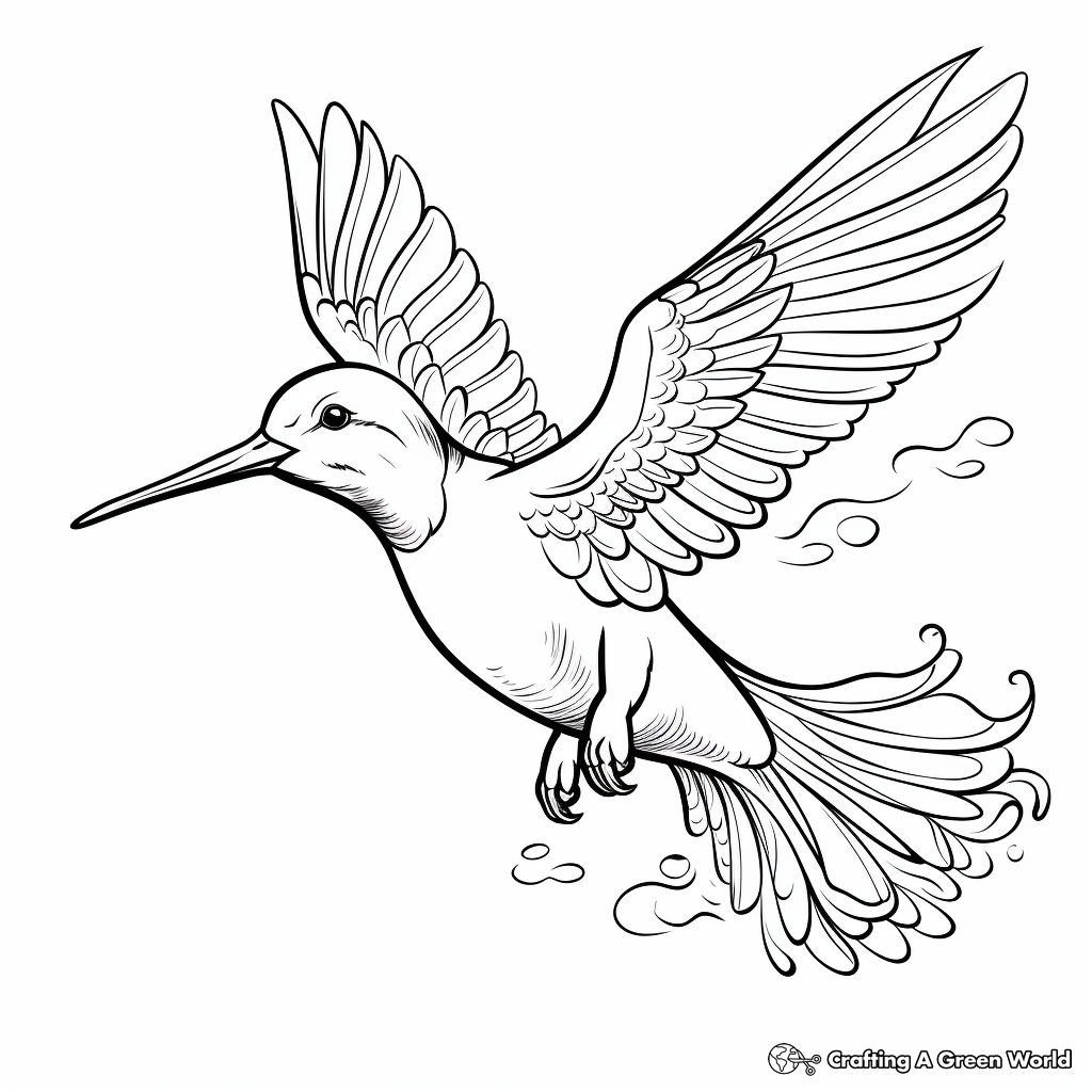 Hummingbird in Flight: Action-Packed Coloring Pages 3