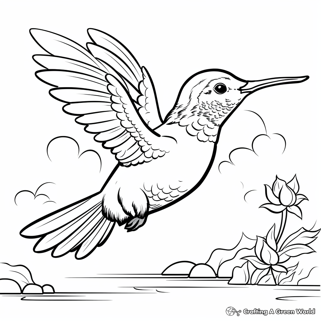 Hummingbird Migration Coloring Pages for Kids 1
