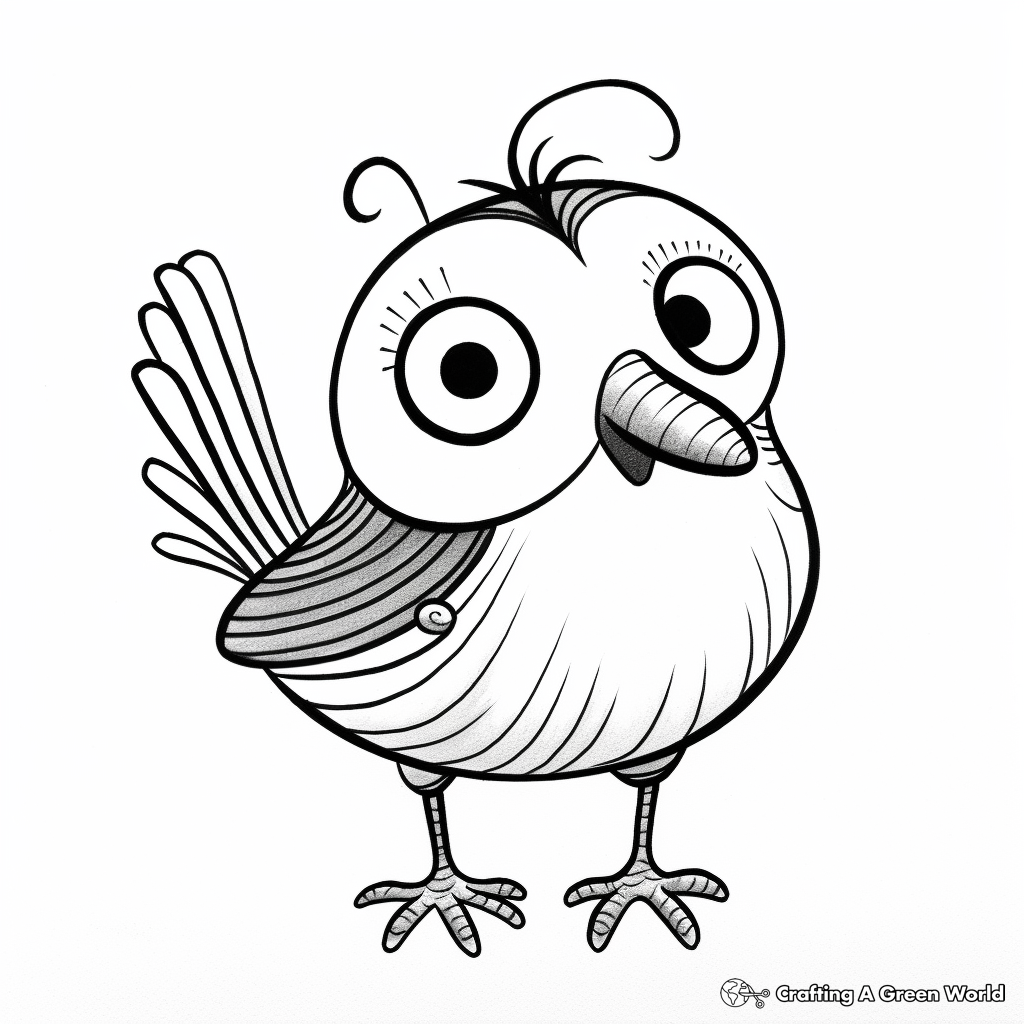 Humorous Cartoon Wren Coloring Pages 2