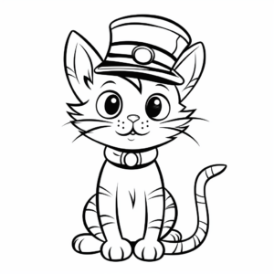 Humorous Cat in the Hat Coloring Pictures 2