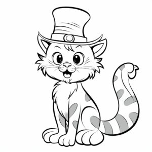 Humorous Cat in the Hat Coloring Pictures 3