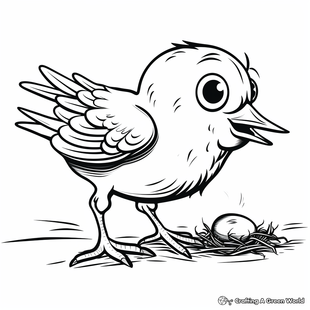Hungry Baby Bird Waiting for Worms Coloring Pages 2