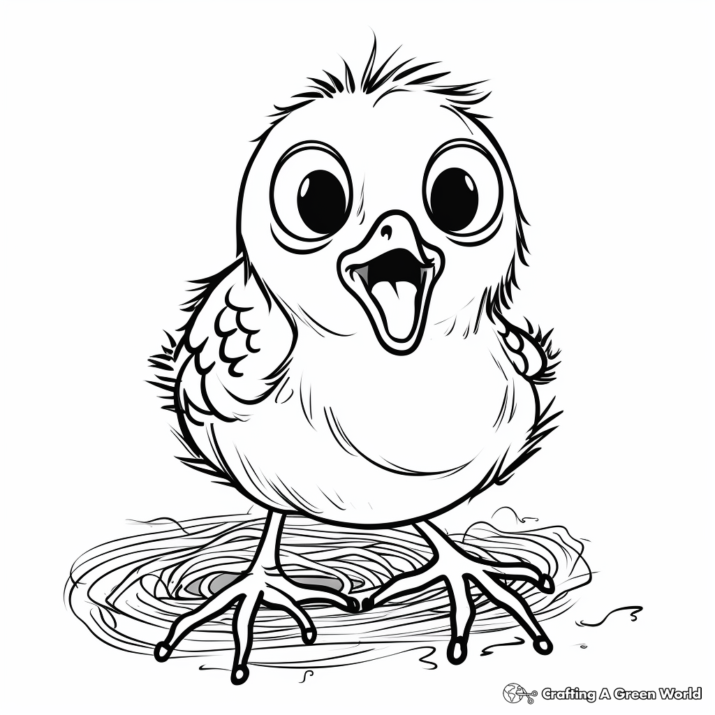 Hungry Baby Bird Waiting for Worms Coloring Pages 3