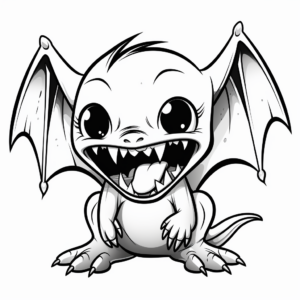 Hungry Vampire Bat Coloring Pages 1