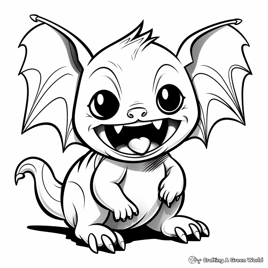 Hungry Vampire Bat Coloring Pages 2