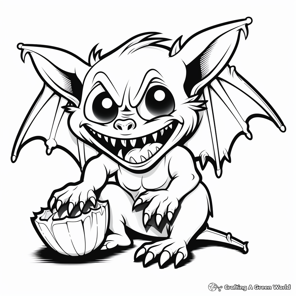 Hungry Vampire Bat Coloring Pages 4