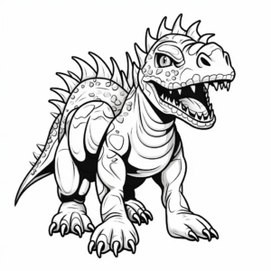 Hybrid Dinosaur Kentrosaurus X T-Rex Coloring Pages 2