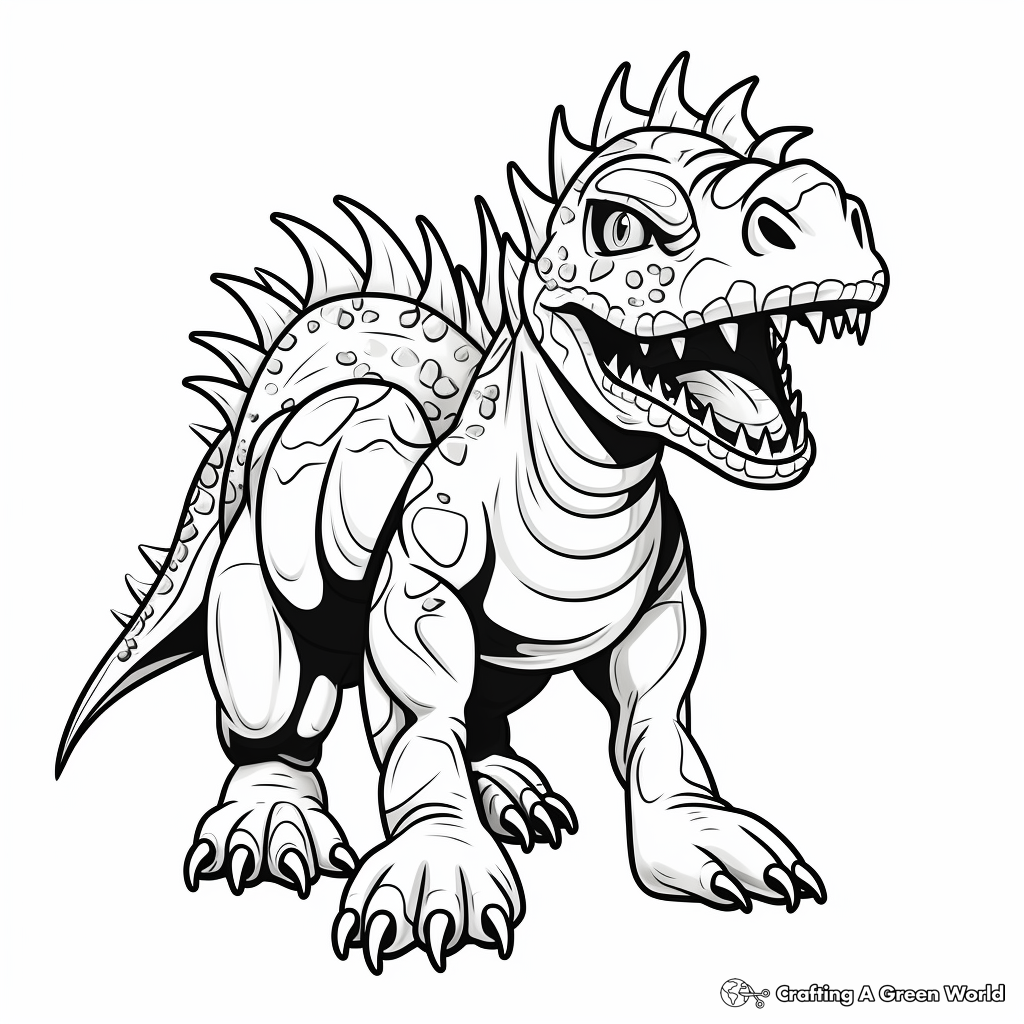Hybrid Dinosaur Kentrosaurus X T-Rex Coloring Pages 2