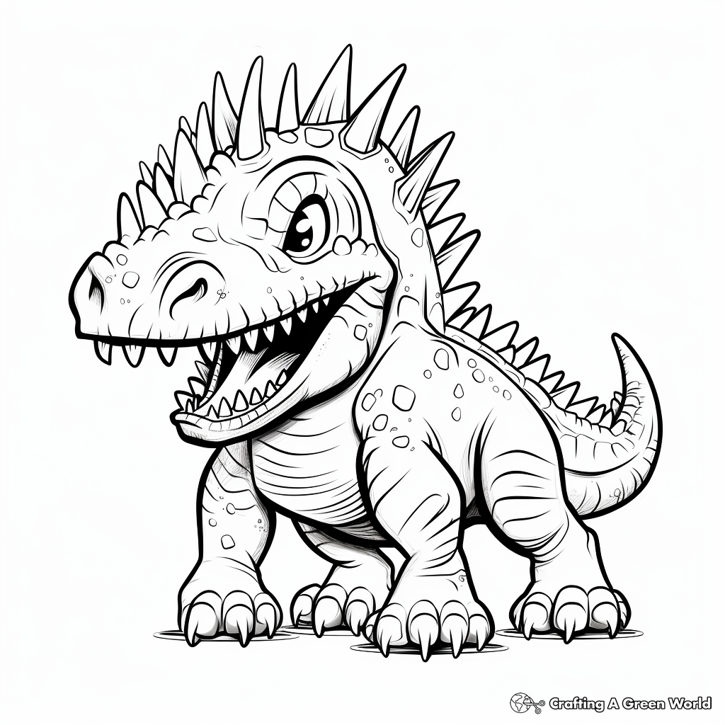 Hybrid Dinosaur Kentrosaurus X T-Rex Coloring Pages 3
