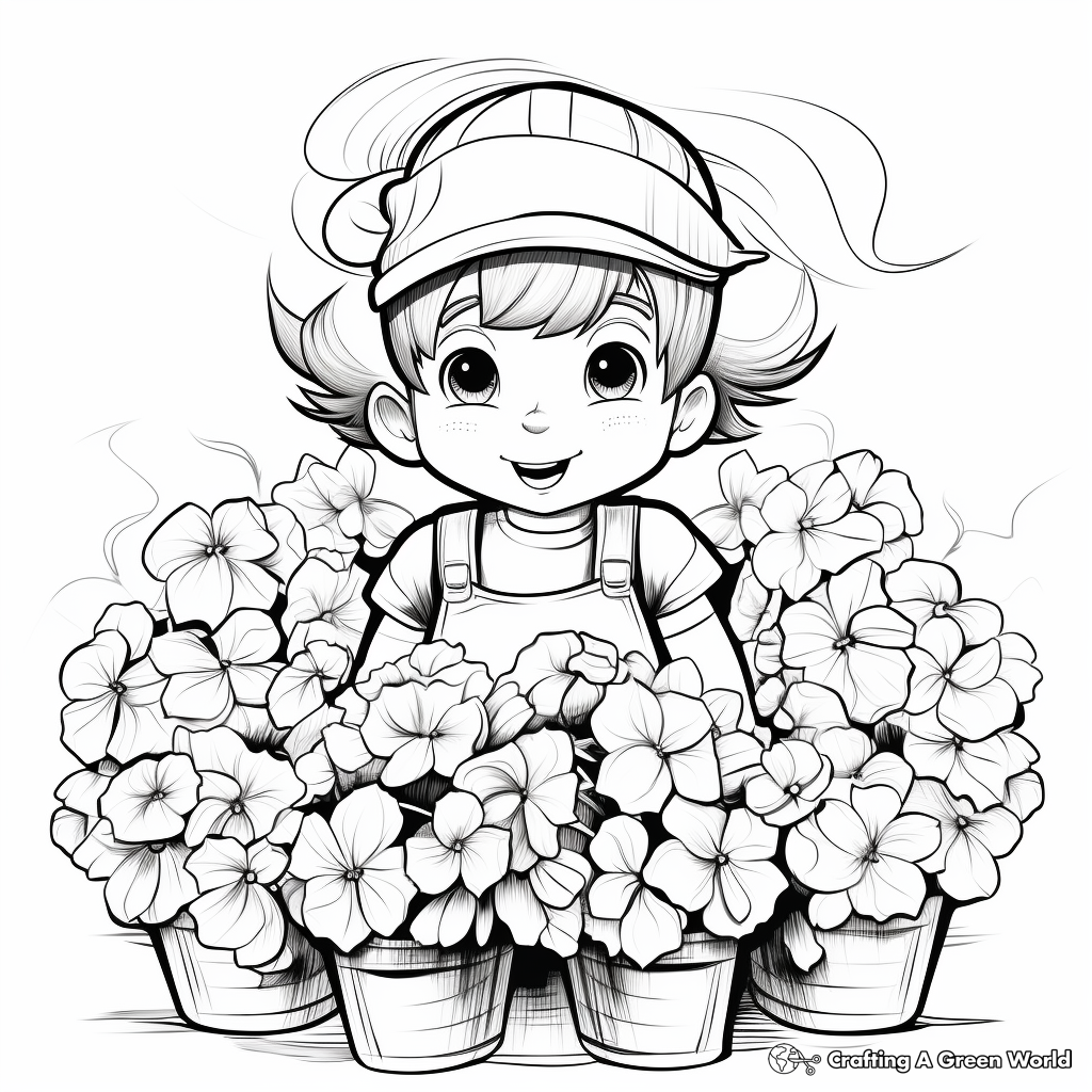 Hydrangea Garden Coloring Pages 4