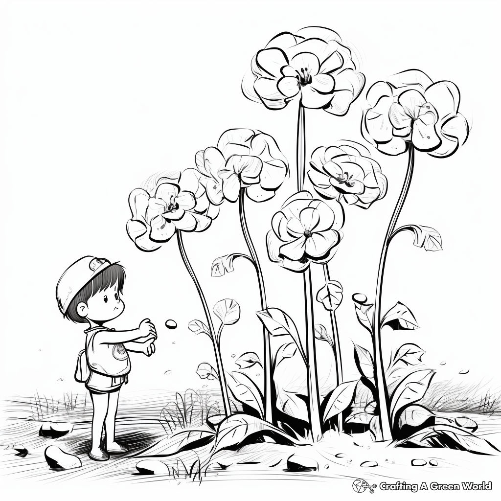 Hydrangea in Bloom: Garden-Scene Coloring Pages 4