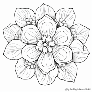 Hydrangea Mandala Coloring Pages: Spring in Full Bloom 2