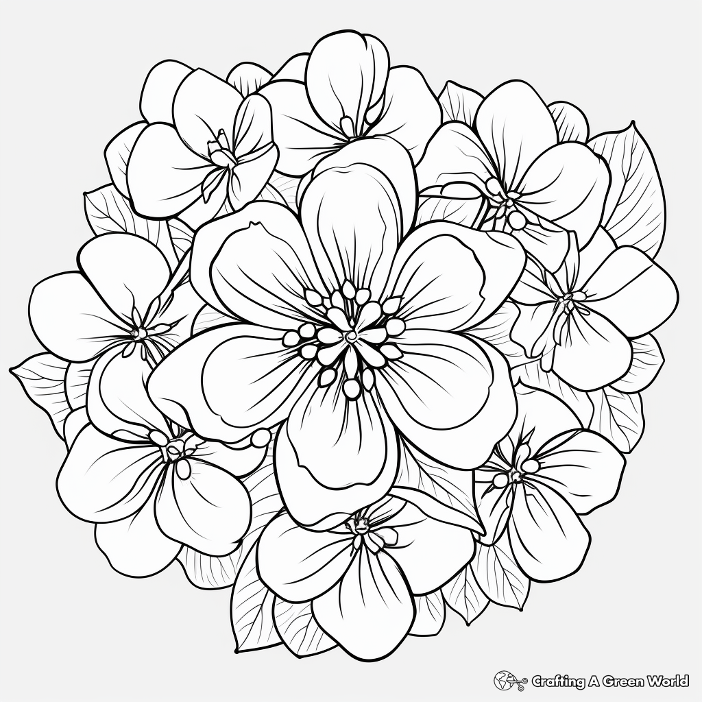Hydrangea Mandala Coloring Pages: Spring in Full Bloom 4