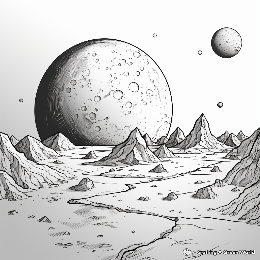Hyper-Detailed Haumea Dwarf Planet Coloring Pages 3