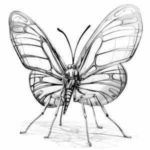 Hyper-Realistic Glasswing Butterfly Coloring Pages 3