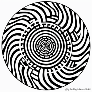 Hypnotic Spiral Coloring Pages 3