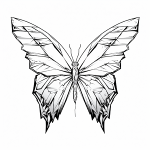 Ice-blue Mountain Butterfly Coloring Pages 1