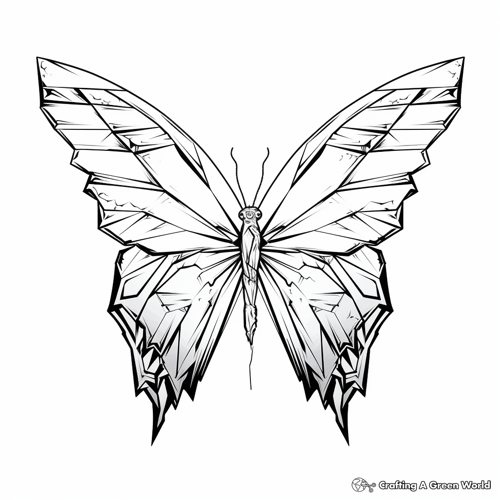 Ice-blue Mountain Butterfly Coloring Pages 1