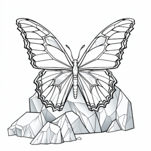 Ice-blue Mountain Butterfly Coloring Pages 2