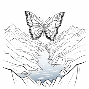 Ice-blue Mountain Butterfly Coloring Pages 3