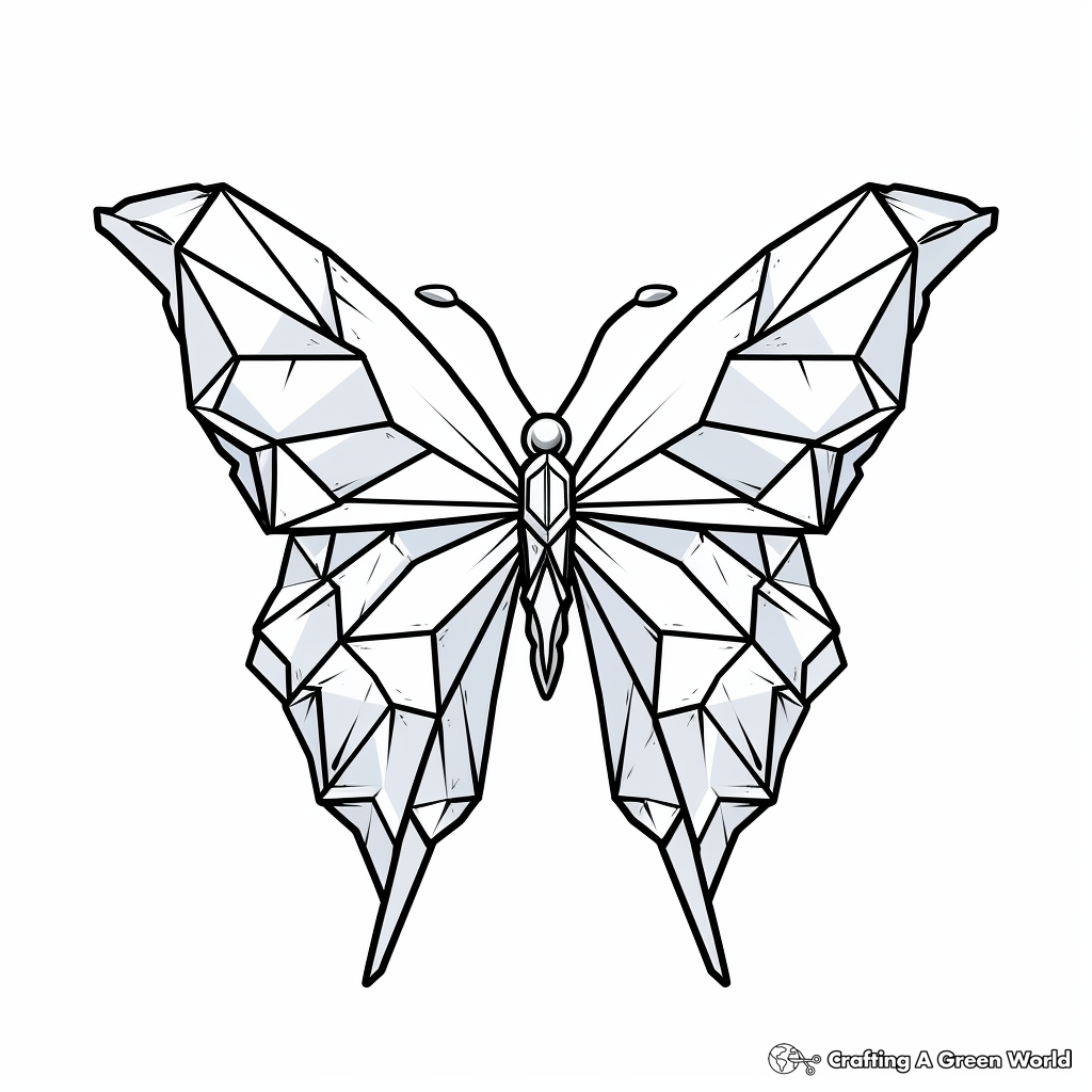 Ice-blue Mountain Butterfly Coloring Pages 4