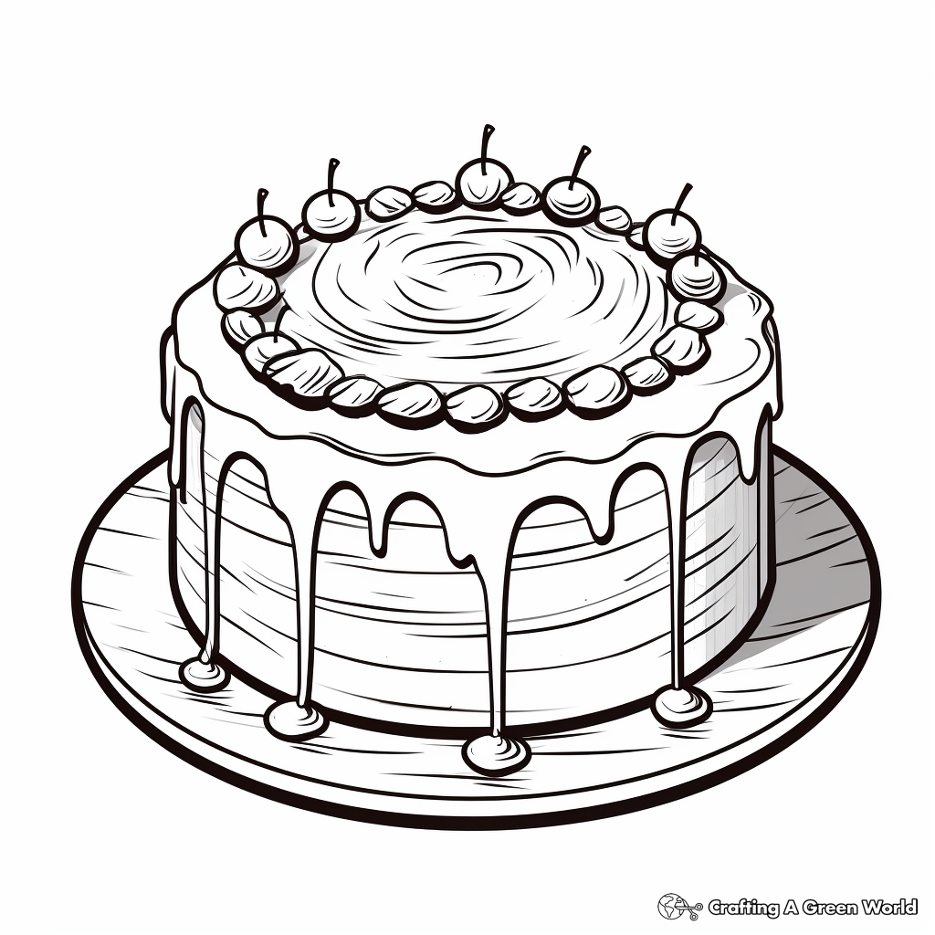 Ice Cream Cake Coloring Pages for a Sweet Treat 1