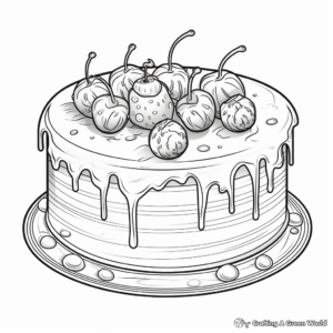 Ice Cream Cake Coloring Pages for a Sweet Treat 4
