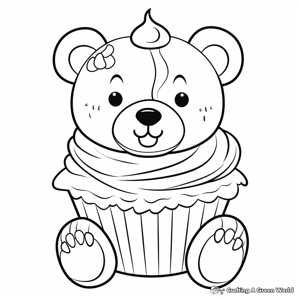 Ice cream Cupcake Coloring Pages 1
