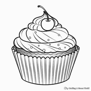 Ice cream Cupcake Coloring Pages 3