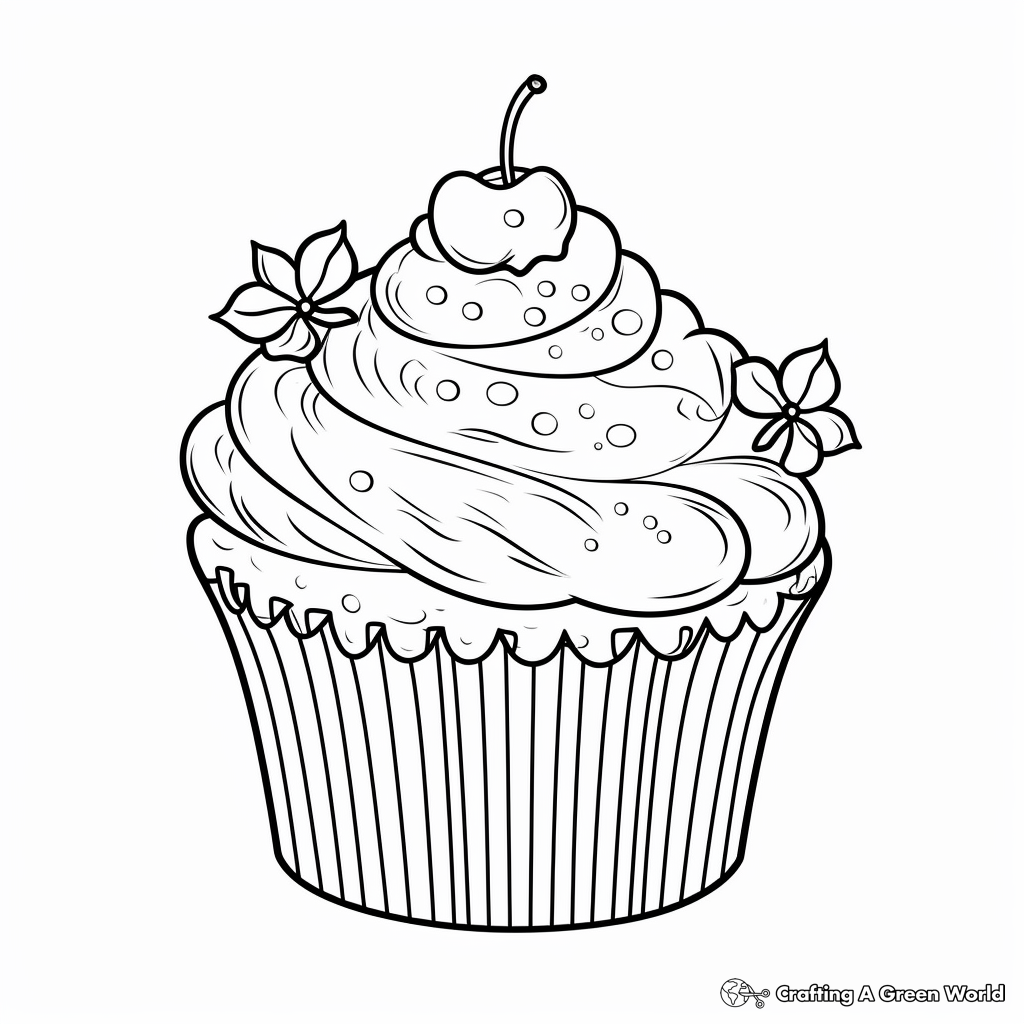 Ice cream Cupcake Coloring Pages 4