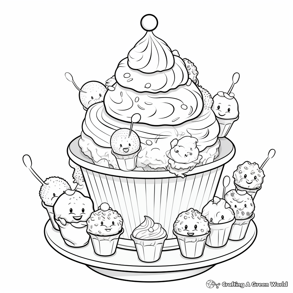 Ice Cream Sundae Party Coloring Pages 2