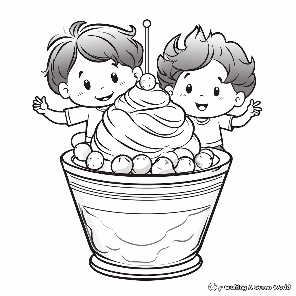 Ice Cream Sundae Party Coloring Pages 4