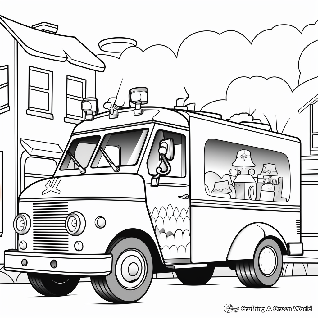 Ice Cream Truck Coloring Pages for the Summer 3
