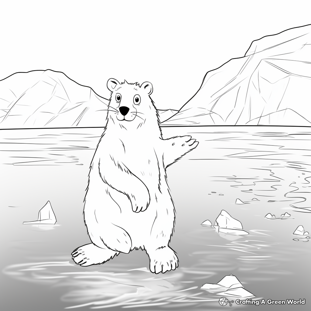 Ice-Hopping Arctic Hare Coloring Pages 2