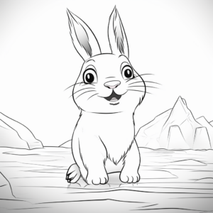 Ice-Hopping Arctic Hare Coloring Pages 3