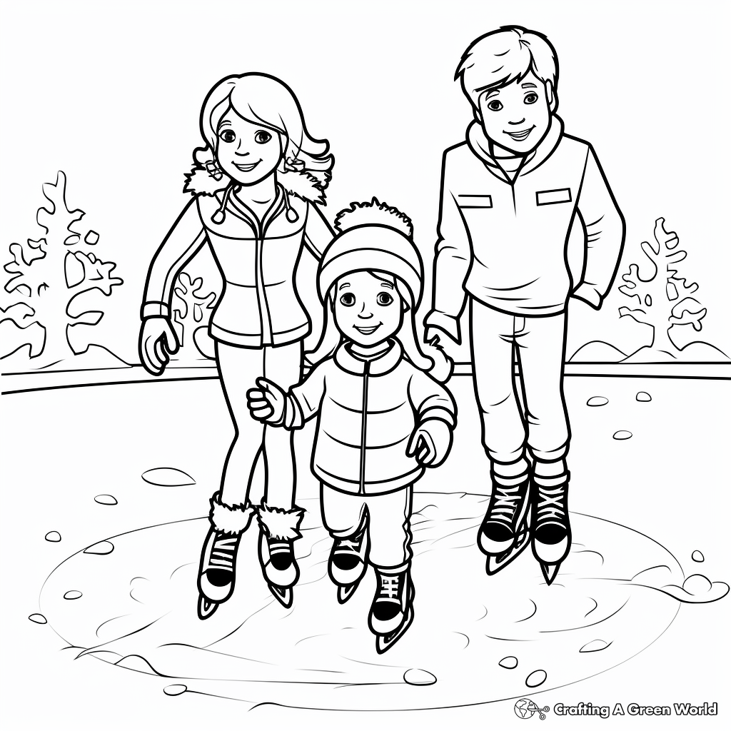 Ice Skating Fun Coloring Pages 3