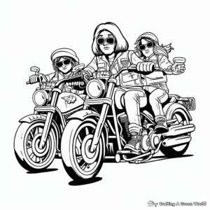 Iconic Biker Gang Motorcycle Coloring Pages 3
