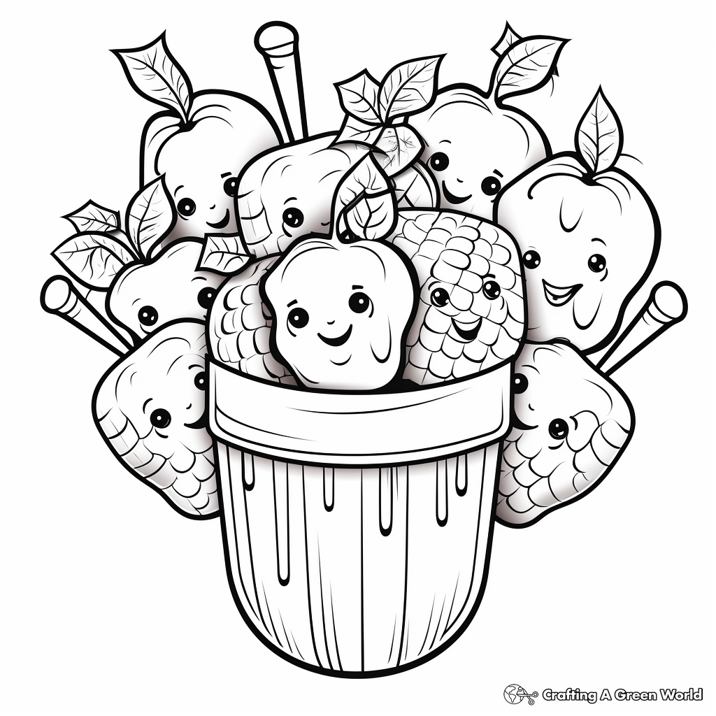 Icy Fruit Popsicle Coloring Pages 1
