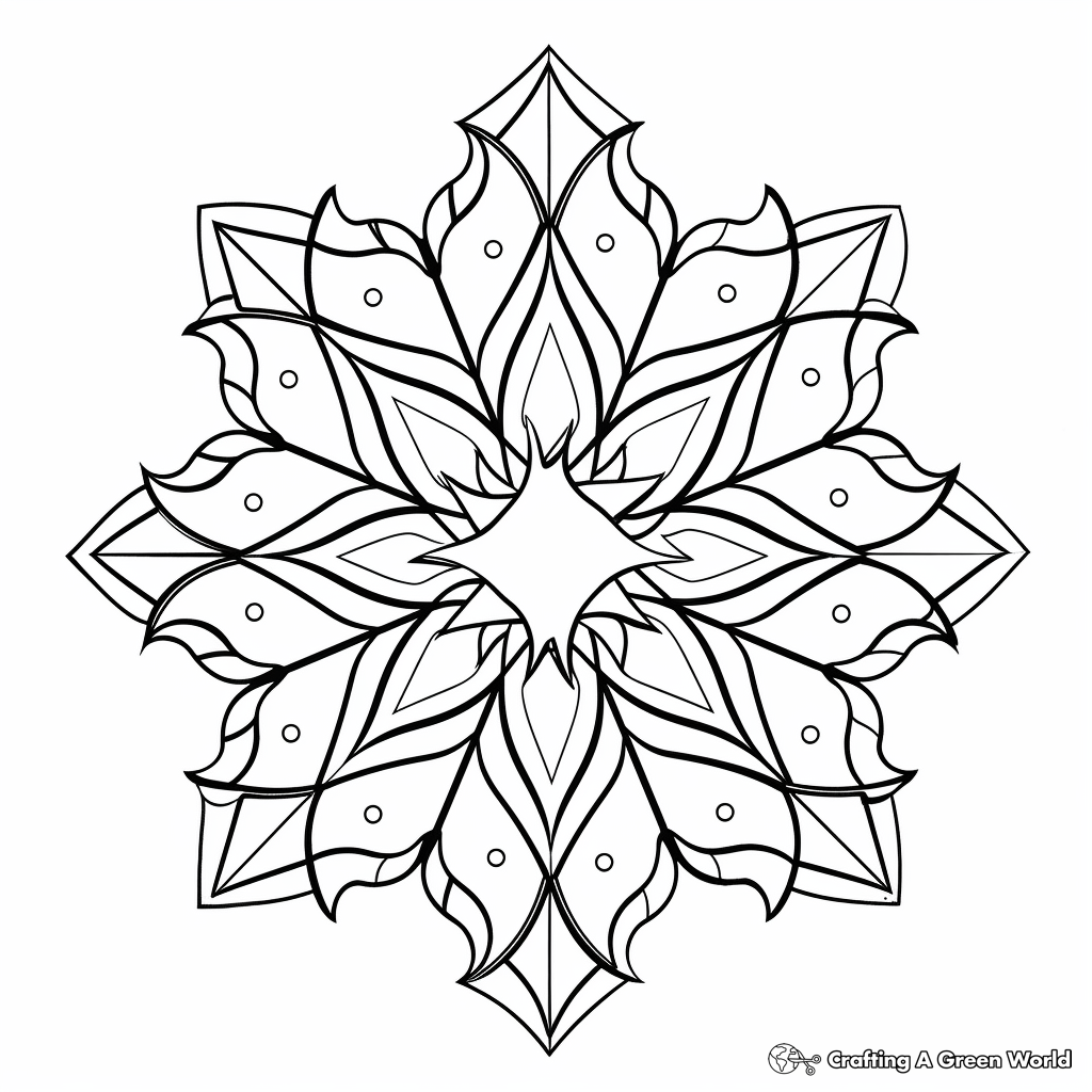 Icy Snowflake Coloring Pages 1