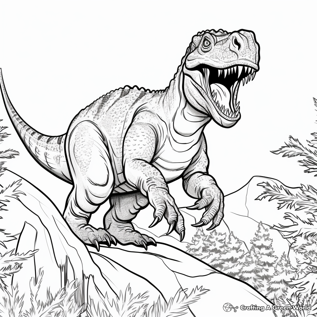 Iguanodon Action Scene Coloring Pages 2
