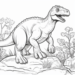 Iguanodon Action Scene Coloring Pages 4