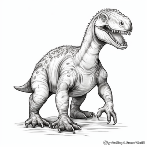 Iguanodon Dinosaur in the Wild Coloring Pages 2