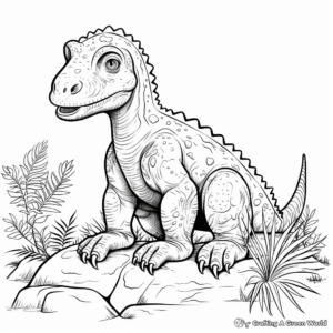 Iguanodon Dinosaur in the Wild Coloring Pages 3