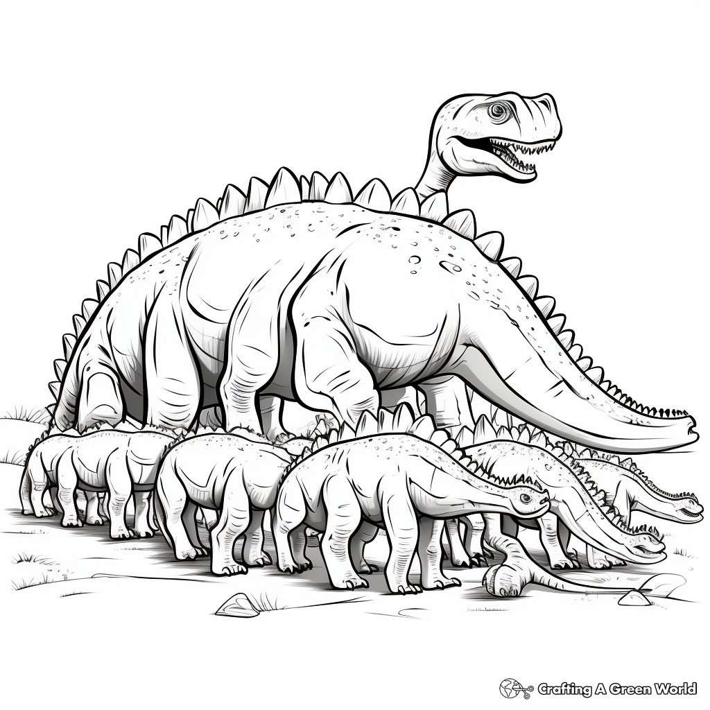 Iguanodon Herd Coloring Pages 3