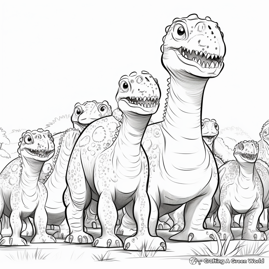 Iguanodon Herd Coloring Pages 4