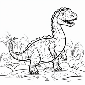 Iguanodon Roaming the Land Coloring Pages 4