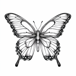 Illustrative Swallowtail Butterfly Coloring Pages for Kids 1
