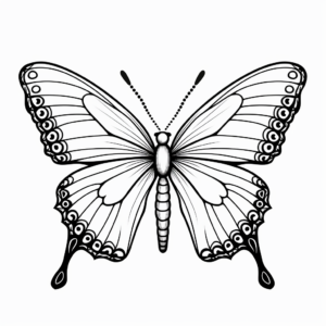 Illustrative Swallowtail Butterfly Coloring Pages for Kids 2