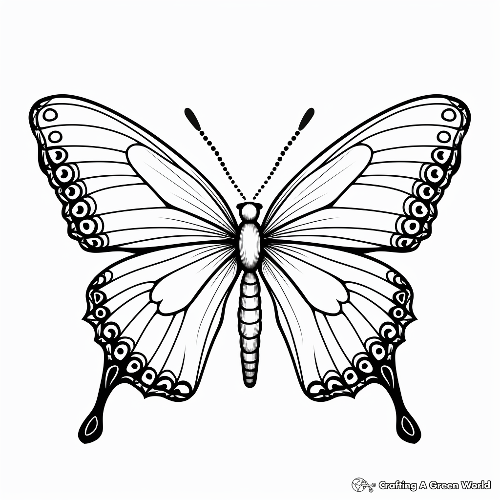 Illustrative Swallowtail Butterfly Coloring Pages for Kids 2