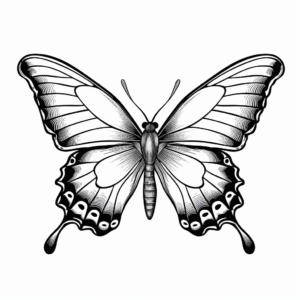 Illustrative Swallowtail Butterfly Coloring Pages for Kids 4